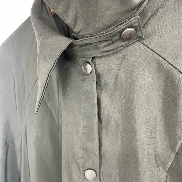 Babette long button up black lightweight trench black windbreaker oversize XS - Picture 6 of 7